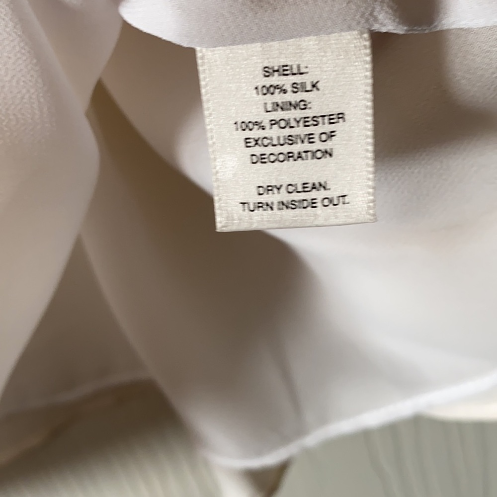 WH/BM Cream Silk top with embellishments - Picture 11 of 11